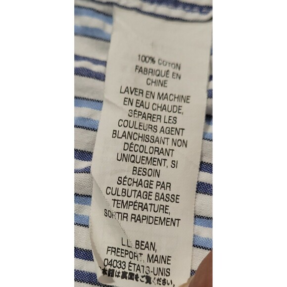 L.L. Bean Traditional Fit Mens XL-REG White w Purple Blue Stripes EUC - Picture 6 of 6
